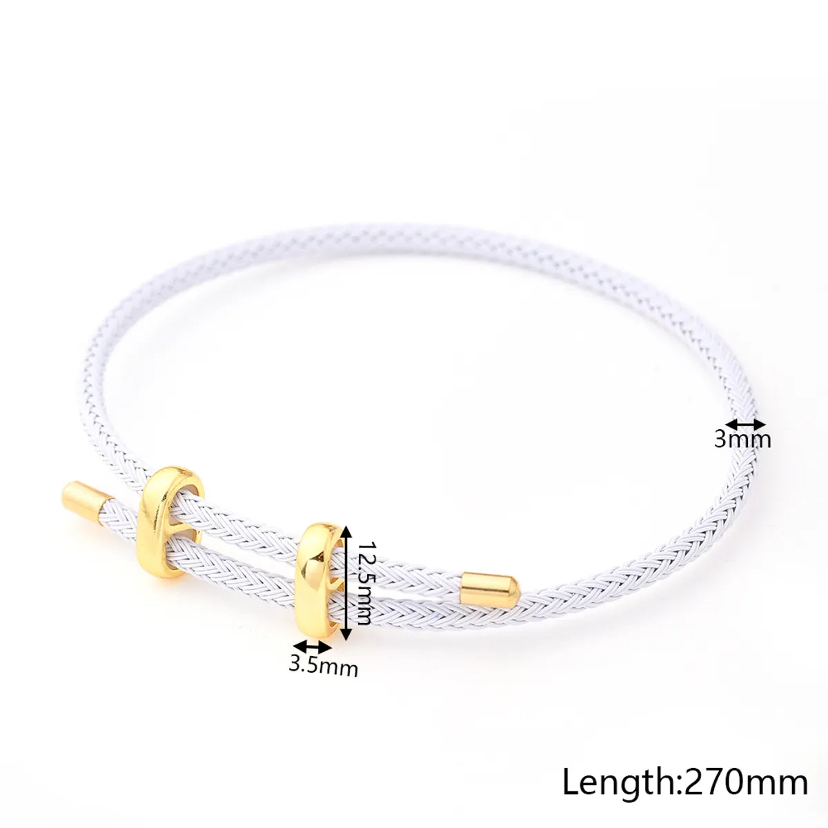 8-Word Buckle White Steel Wire Carrying Strap (Gold)