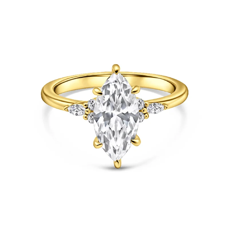 Women’s bridal rings with gemstones-The Iris - Gold