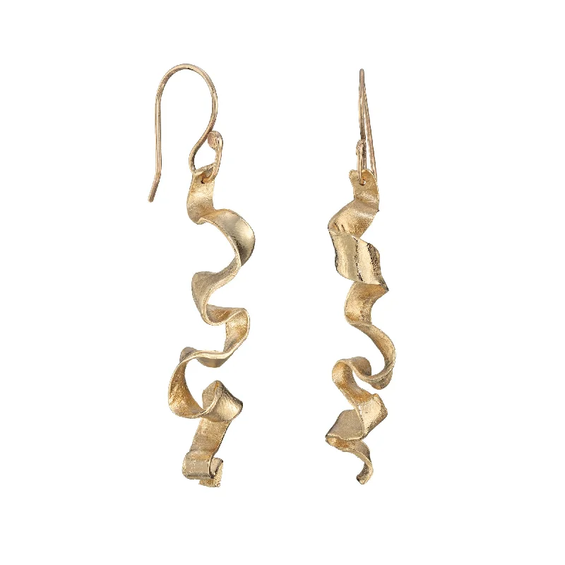 Women’s gold hoop earrings-Kelp Ribbon Earrings