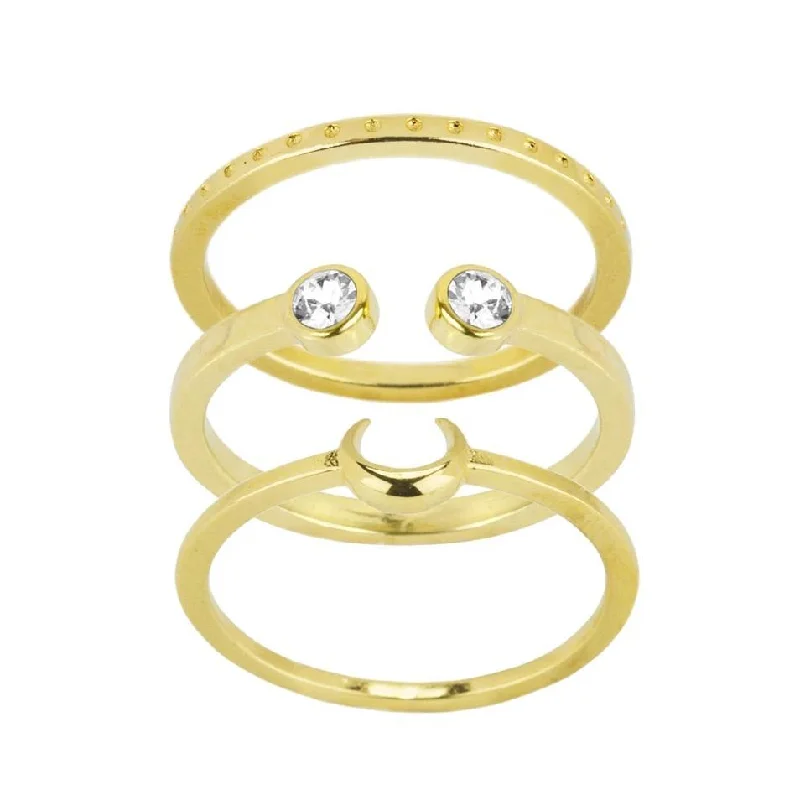 Women’s wedding bands-Moon Stack