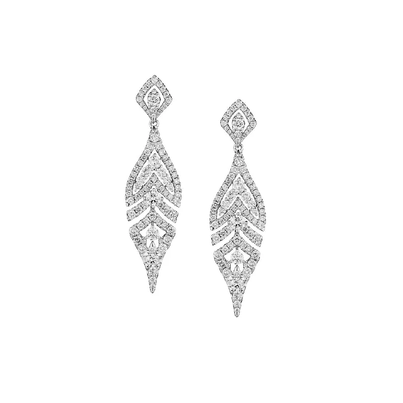 Women’s moonstone earrings-DIAMOND DROP EARRINGS