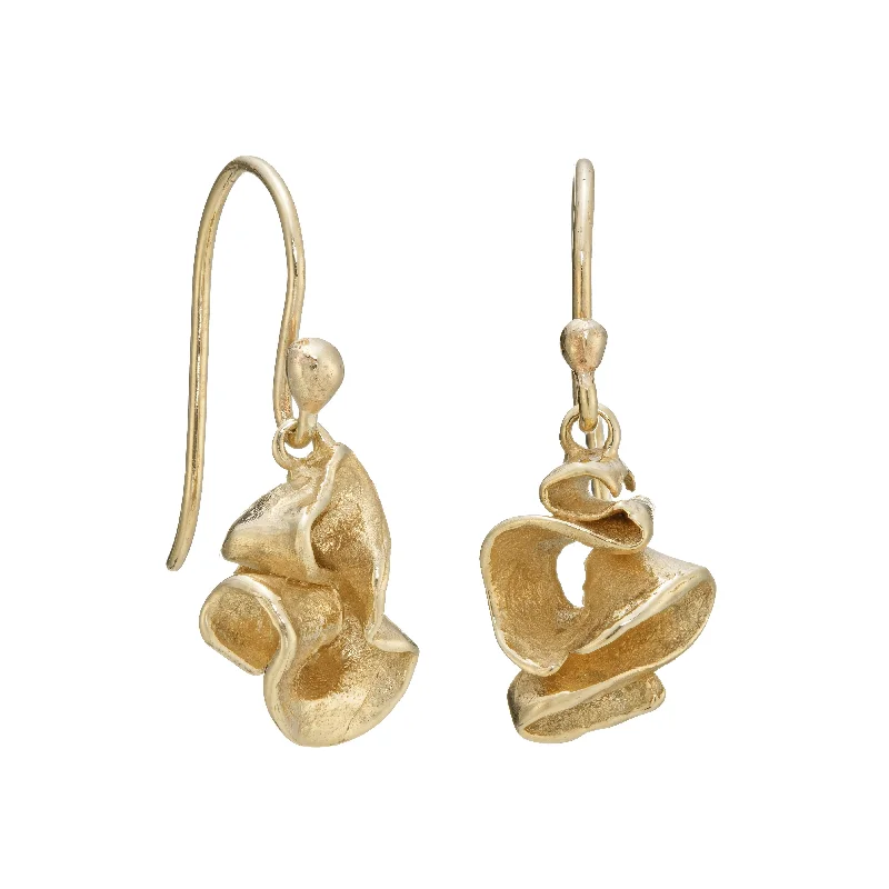 Women’s gemstone earrings-Furl Drops 9ct Gold