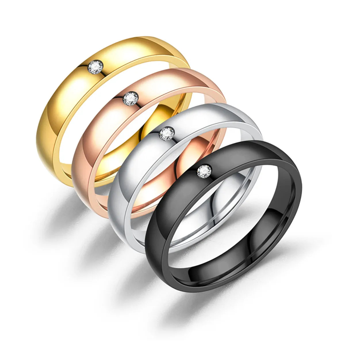 Women’s bridal rings with gemstones-Wholesale Jewelry Fashion U Shape Stainless Steel 18K Gold Plated