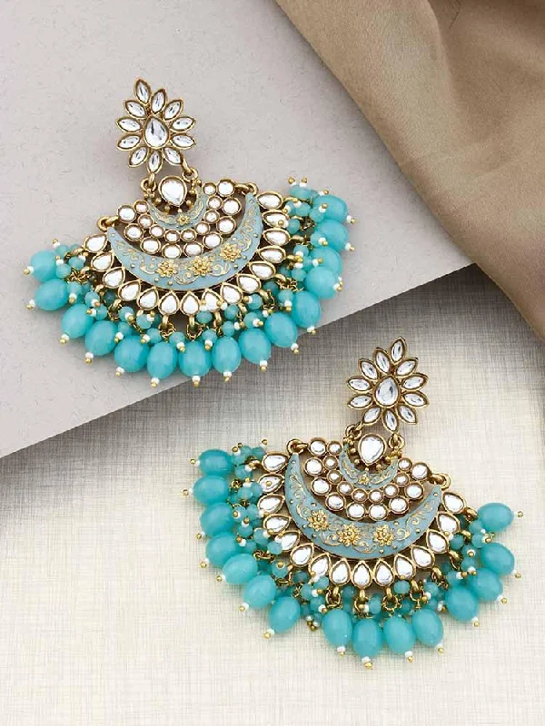 Women’s stud earrings-Turquoise Ajaya Chandbalis