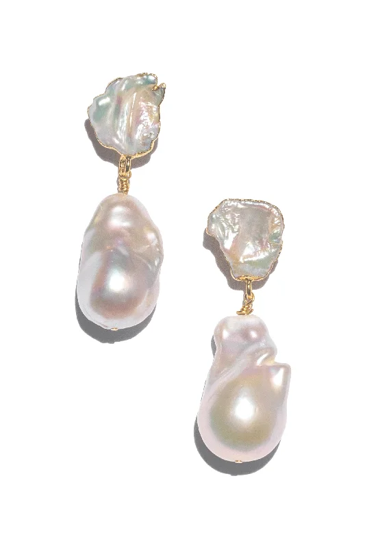 Women’s pearl and diamond earrings-ST LUCIA