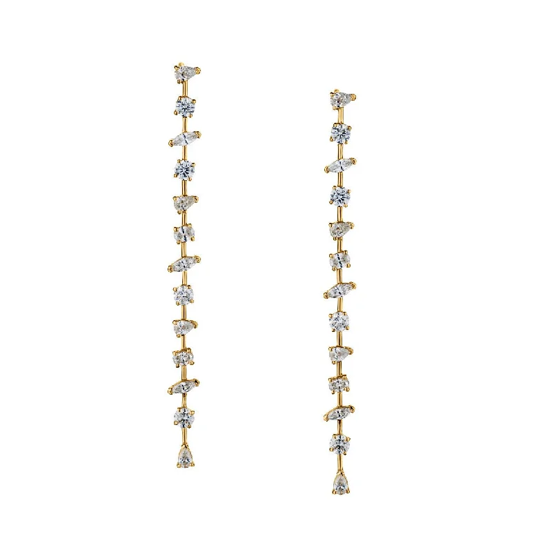 Women’s diamond drop earrings-MULTI-SHAPED DIAMOND DROP EARRINGS