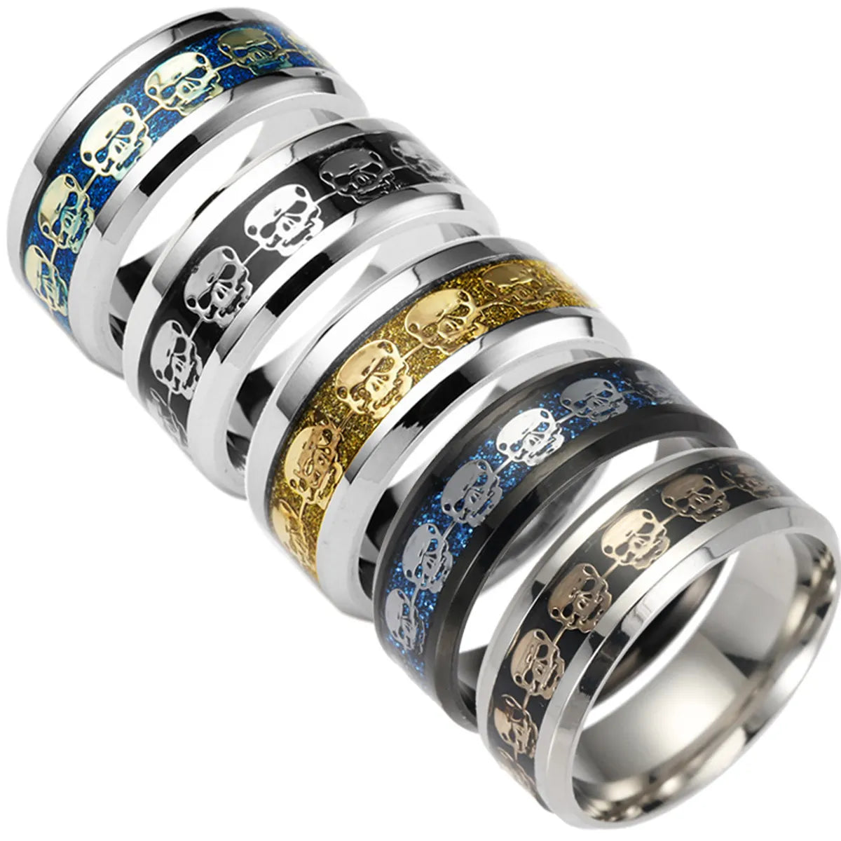 Women’s bridal rings-Fashion Geometric Stainless Steel No Inlaid