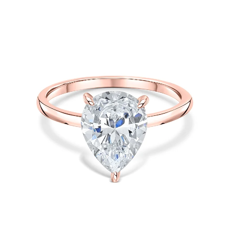 Women’s promise rings with diamonds-The Kira - Rose Gold