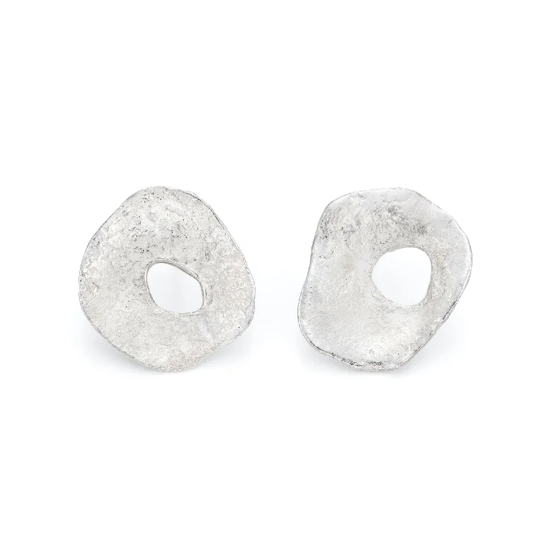 Women’s minimalist earrings-Holed Hepworth Studs (small)