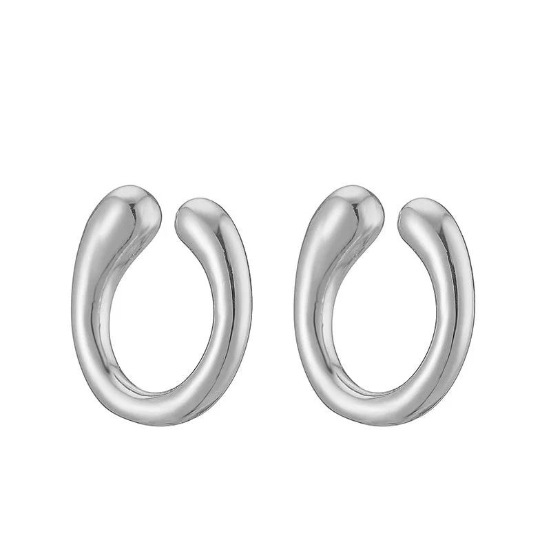 White Gold Color Drop-Shaped 1 Pair