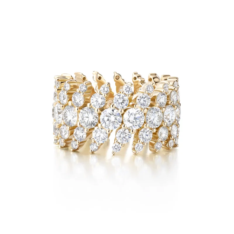 Women’s halo diamond rings-MAYA CIGAR BAND