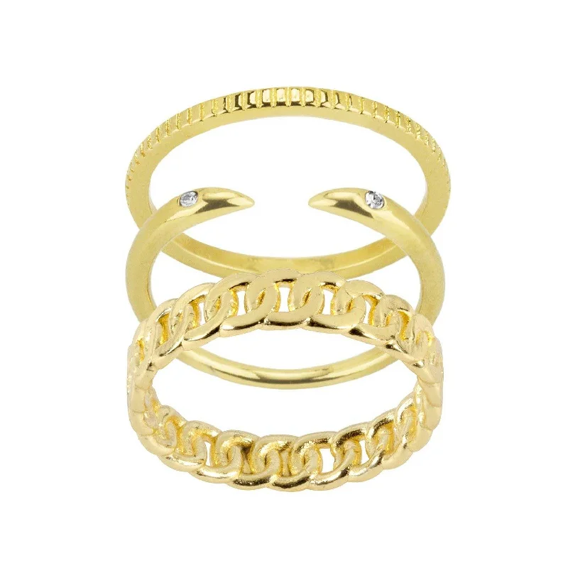 Women’s chunky rings-Figaro Stack