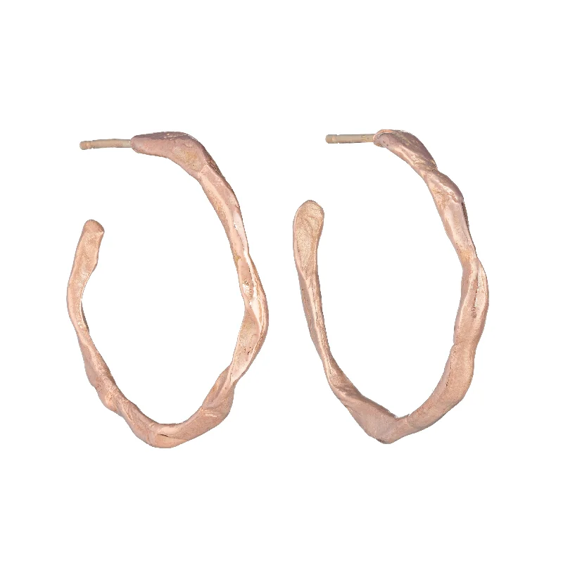 Women’s hoop earrings-Penzance Hoops 9ct Rose Gold