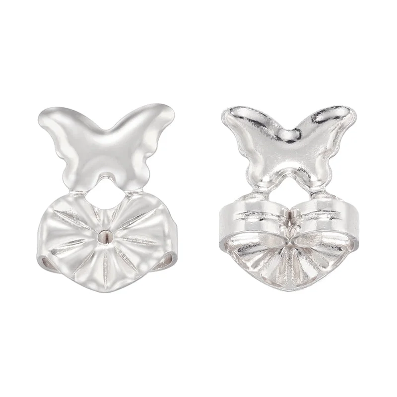 White Gold Color Butterfly 1 Pair