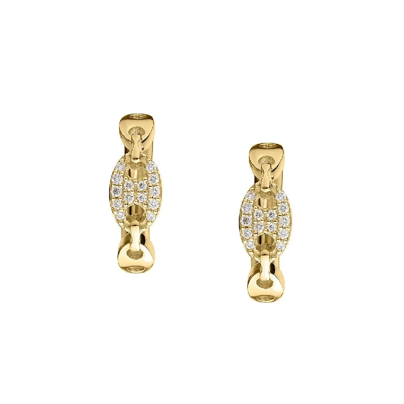 Women’s statement drop earrings-DIAMOND HUGGIE EARRINGS