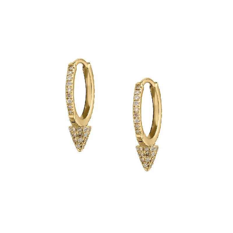 Women’s ruby earrings-DIAMOND SPIKE HUGGIES