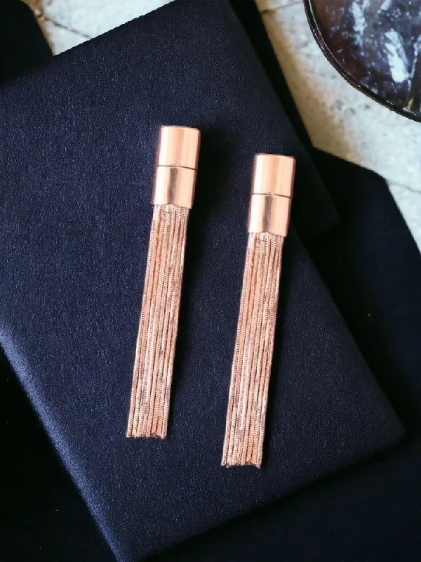 Women’s emerald earrings-Rose Gold Venla Danglers