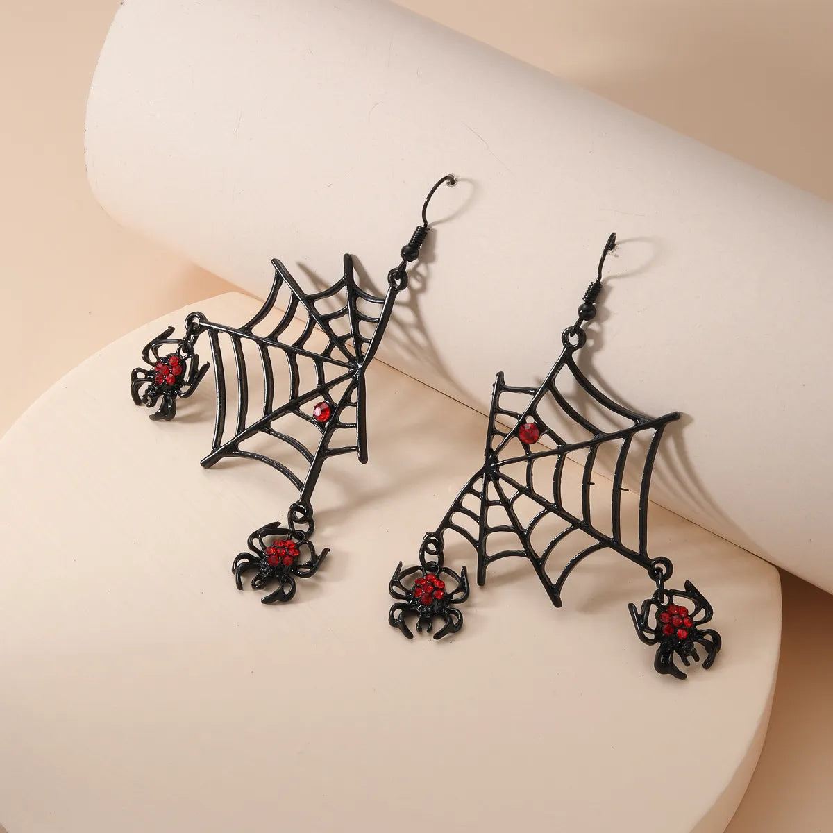 Women’s hoop and stud earrings-Wholesale Jewelry Rock Punk Cool Style Spider Spider Web Resin Resin Mesh Ear Hook