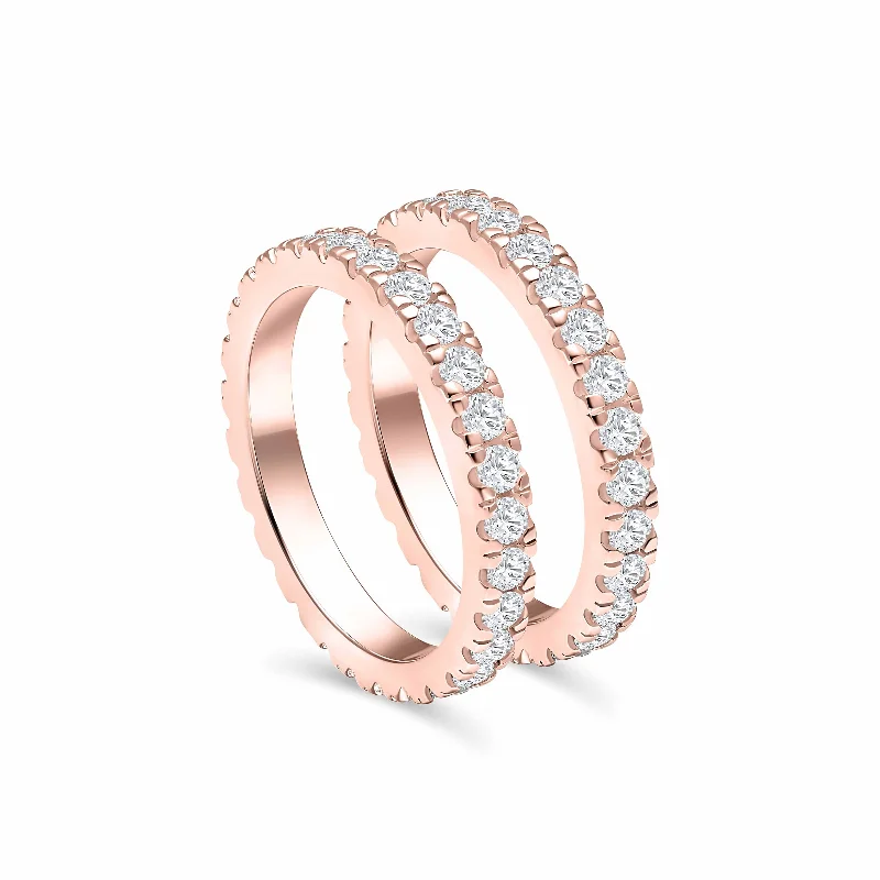 Women’s emerald and diamond rings-The Eternity Stacking Set - Rose Gold