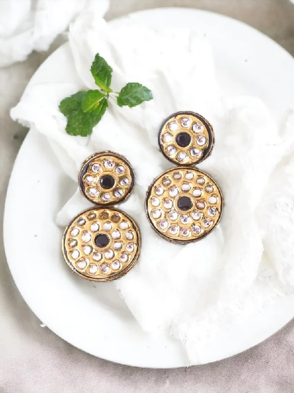 Women’s diamond earrings-Jet Krishika Danglers