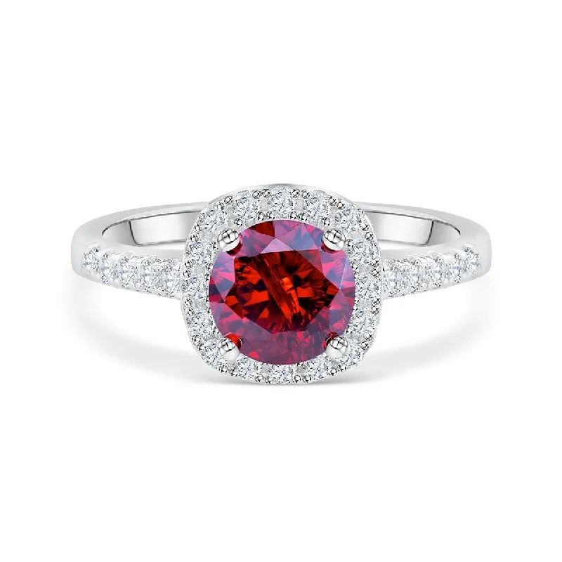 Women’s garnet rings-The Halo - Ruby