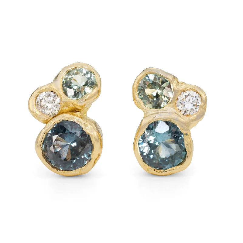 Women’s infinity earrings-Ocean Cluster Studs