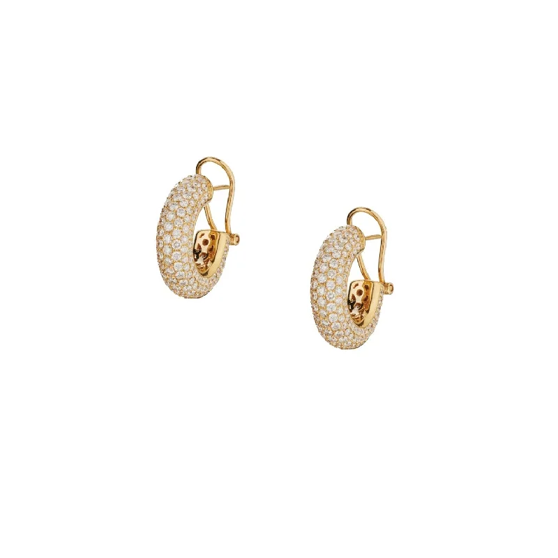 Women’s turquoise earrings-DIAMOND PAVÉ EARRINGS