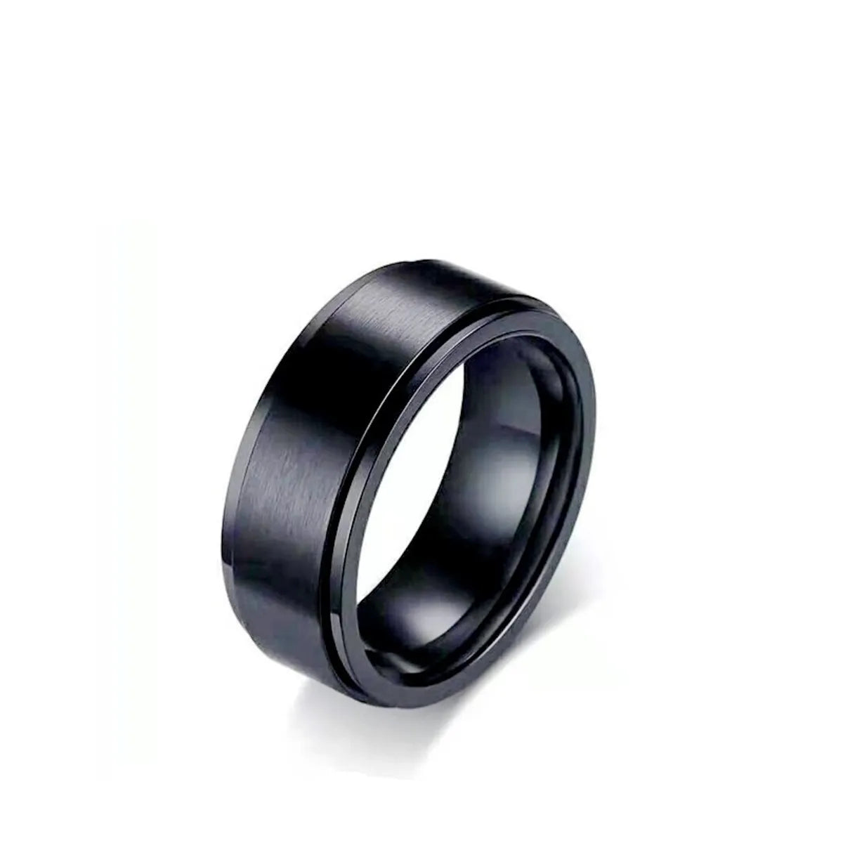 All Black Brushed Rotatable Ring