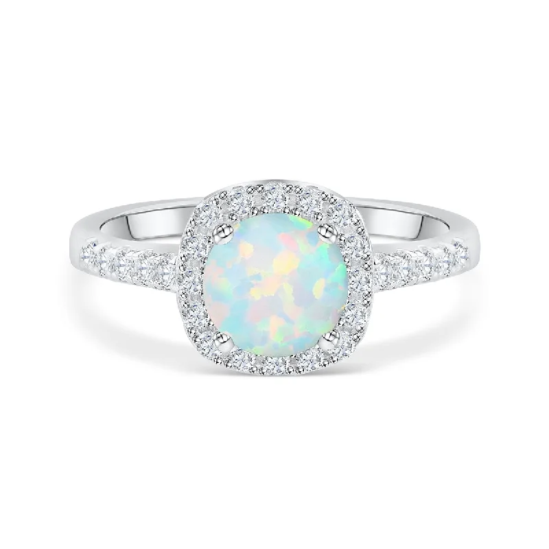 Women’s eternity rings-The Halo - Opal