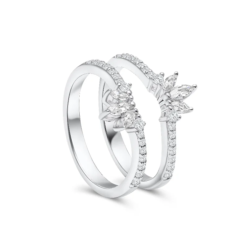 Women’s custom diamond rings-The Elsa Stacking Set