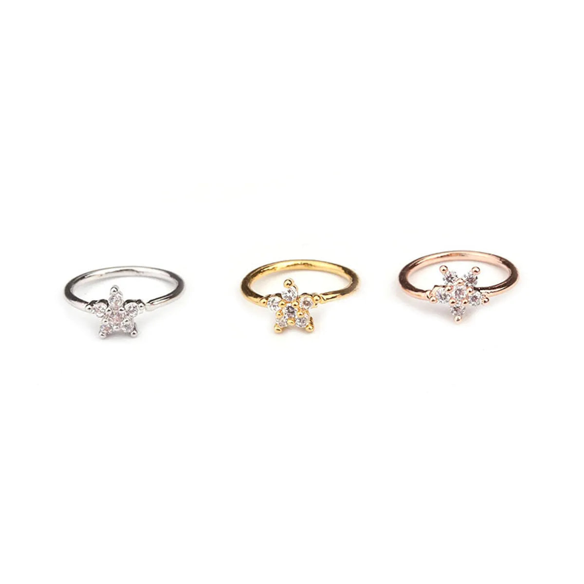 Women’s heart-shaped rings-Fashion Flower Copper