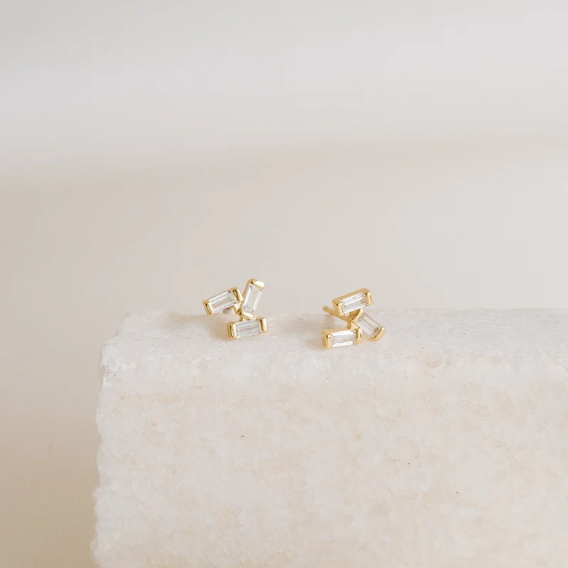 Women’s personalized earrings-Glacier Diamond Studs