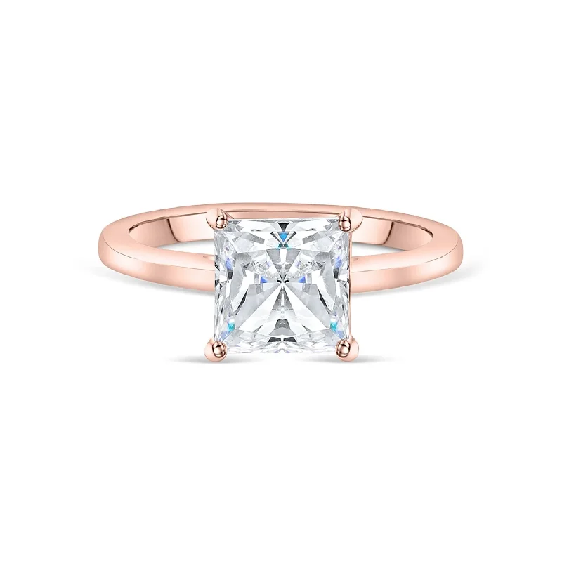 Women’s halo diamond rings-The Olivia - Rose Gold