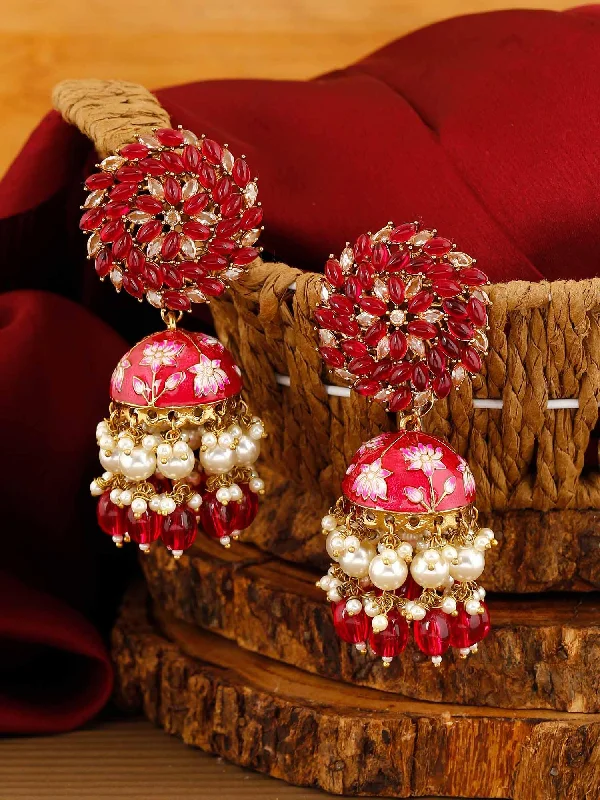 Women’s drop earrings-Rani Jessi Jhumkis - EOSS