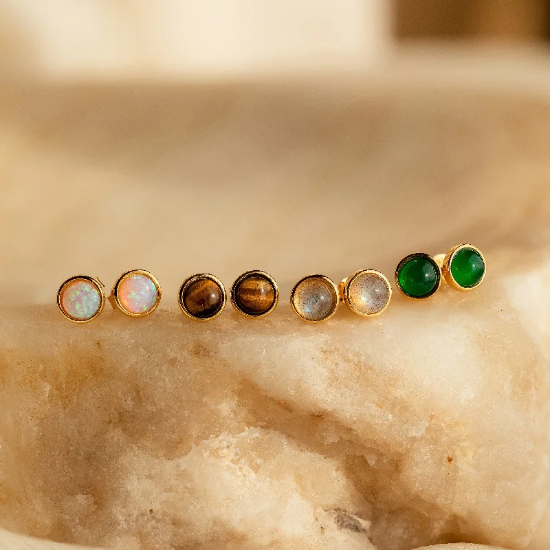 Women’s vintage drop earrings-Manifest Gemstone Studs