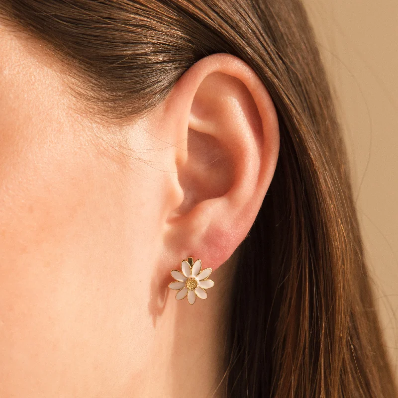 Women’s luxury gold earrings-Daisy Huggies