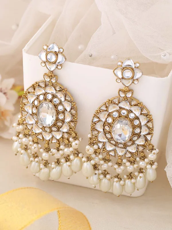 Women’s fashion earrings-Ivory Devanya Chandbalis