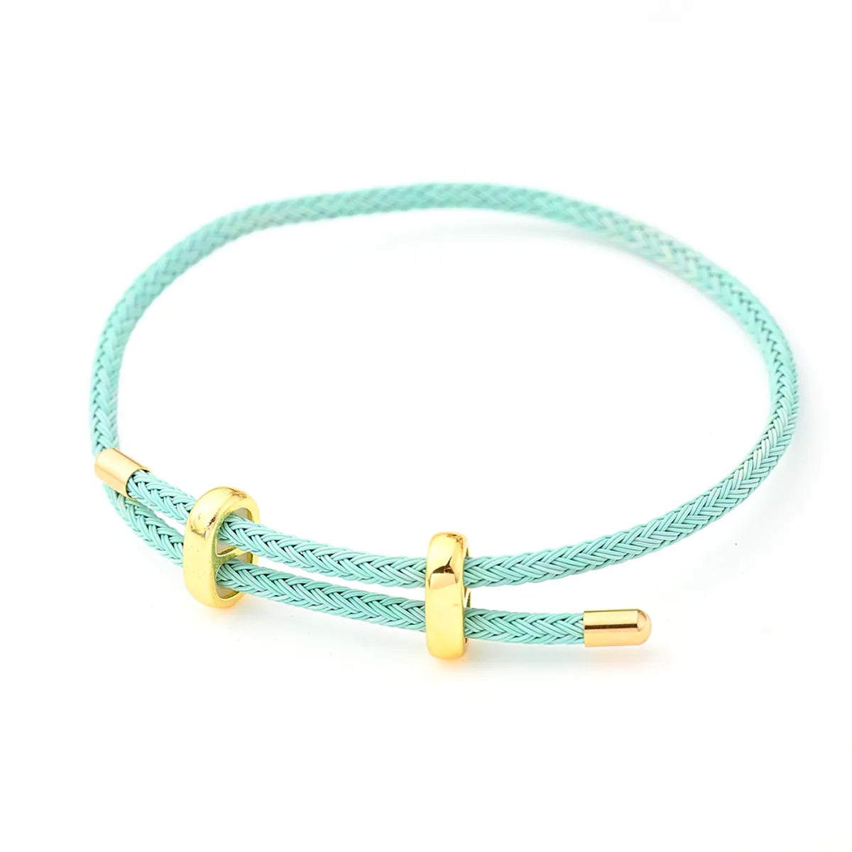 8-Word Buckle Mint Green Steel Wire Carrying Strap (Gold)