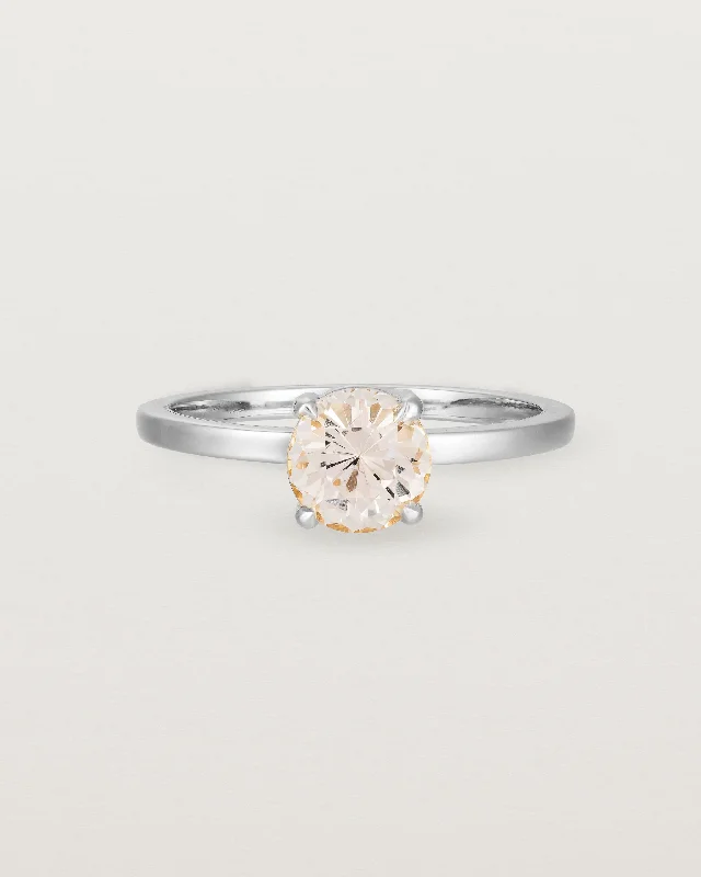 Women’s designer rings-Petite Una Round Solitaire | Morganite