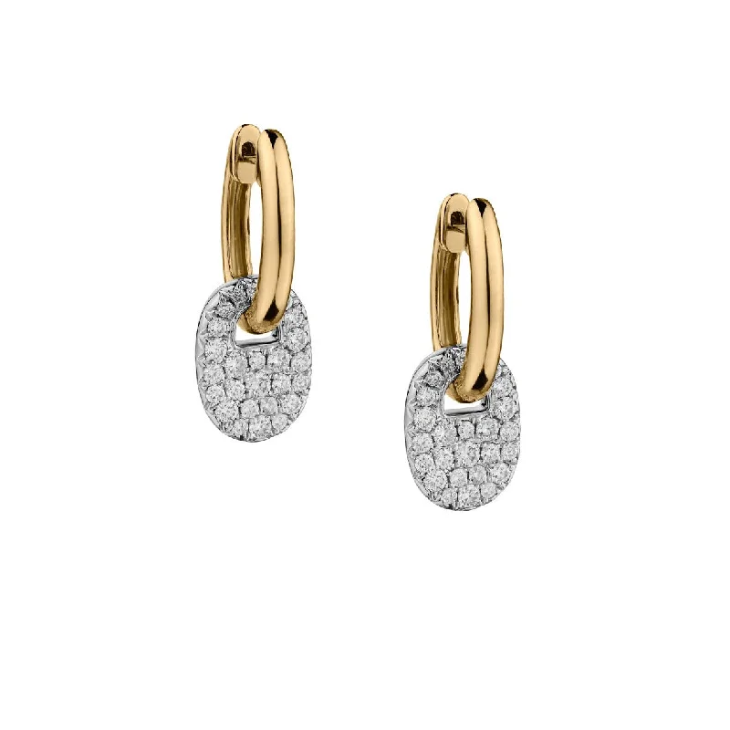 Women’s minimalist earrings-PAVÉ DIAMOND DROP EARRINGS