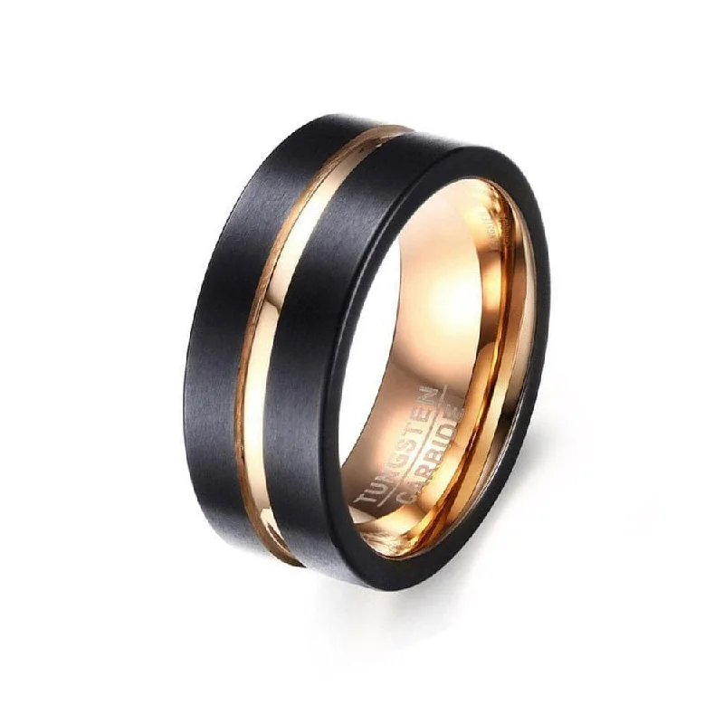 Women’s diamond eternity rings-The Elite- Black/Rose Gold