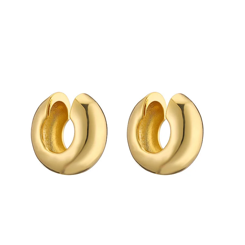 Gold Glossy C- Shaped 1 Pair