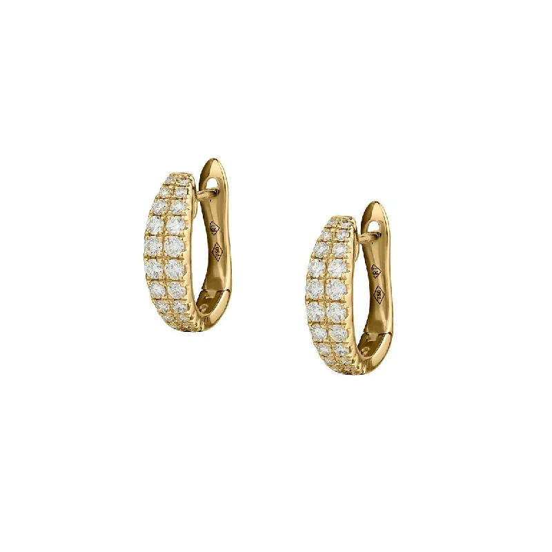 Women’s gemstone earrings-DIAMOND HUGGIE EARRINGS