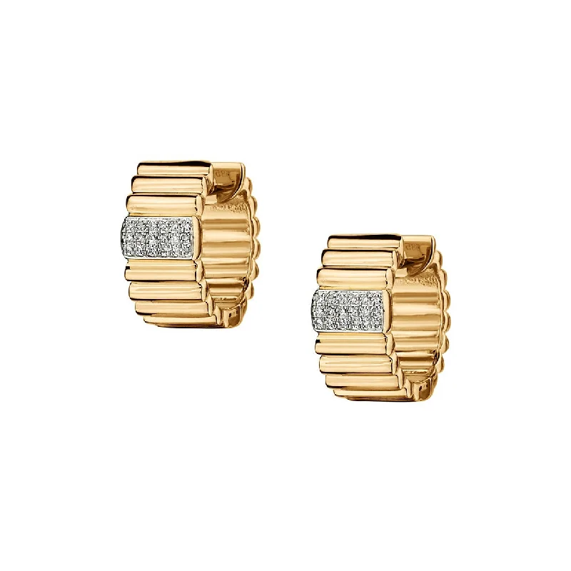 Women’s teardrop earrings-DIAMOND HUGGIE STYLE EARRINGS