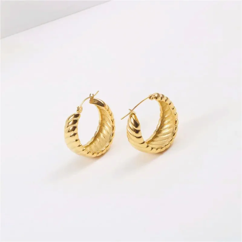 Women’s stackable earrings-Croissant Hoop Earrings