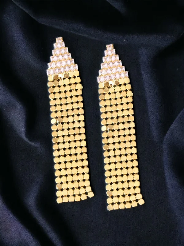 Women’s gold earrings-Golden Innam Tassels