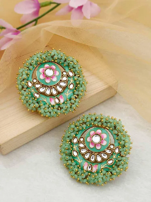 Women’s round hoop earrings-Mint Anju Studs