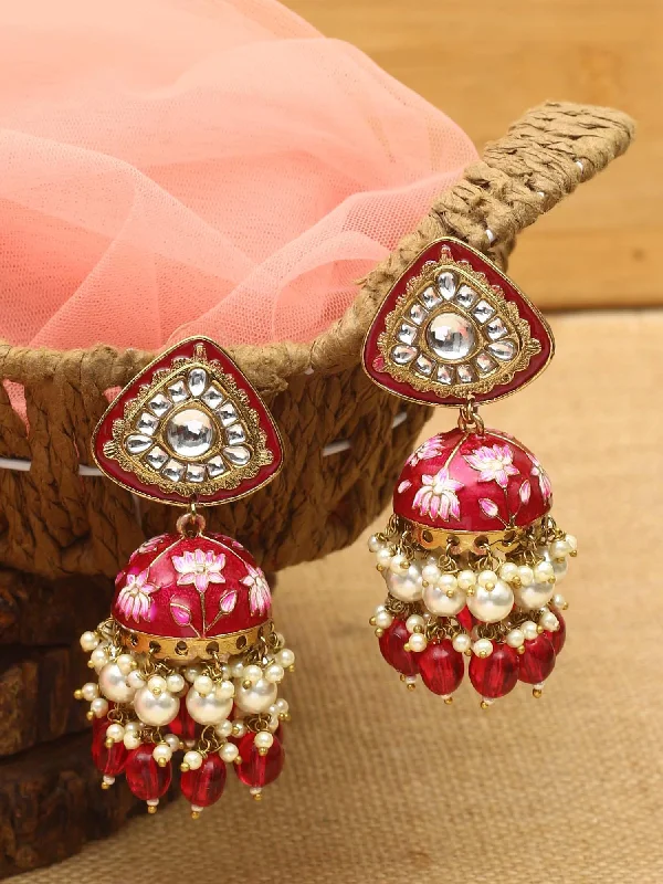 Women’s cross earrings-Rani Rangeeli Jhumkis - EOSS