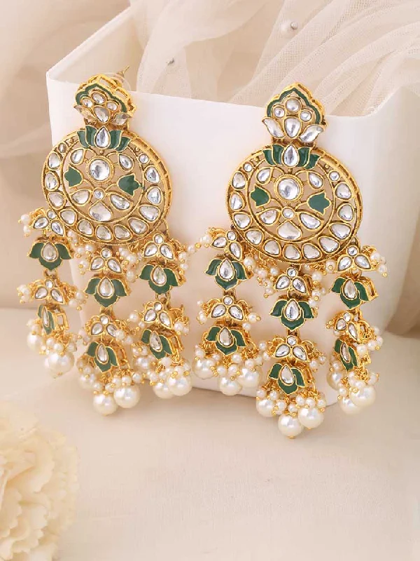 Women’s platinum earrings-Ivory Harshali Danglers