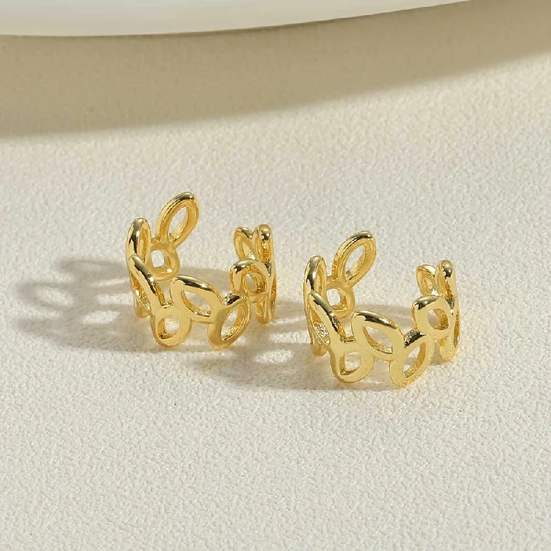 14K Real Gold Chain Ear Clip